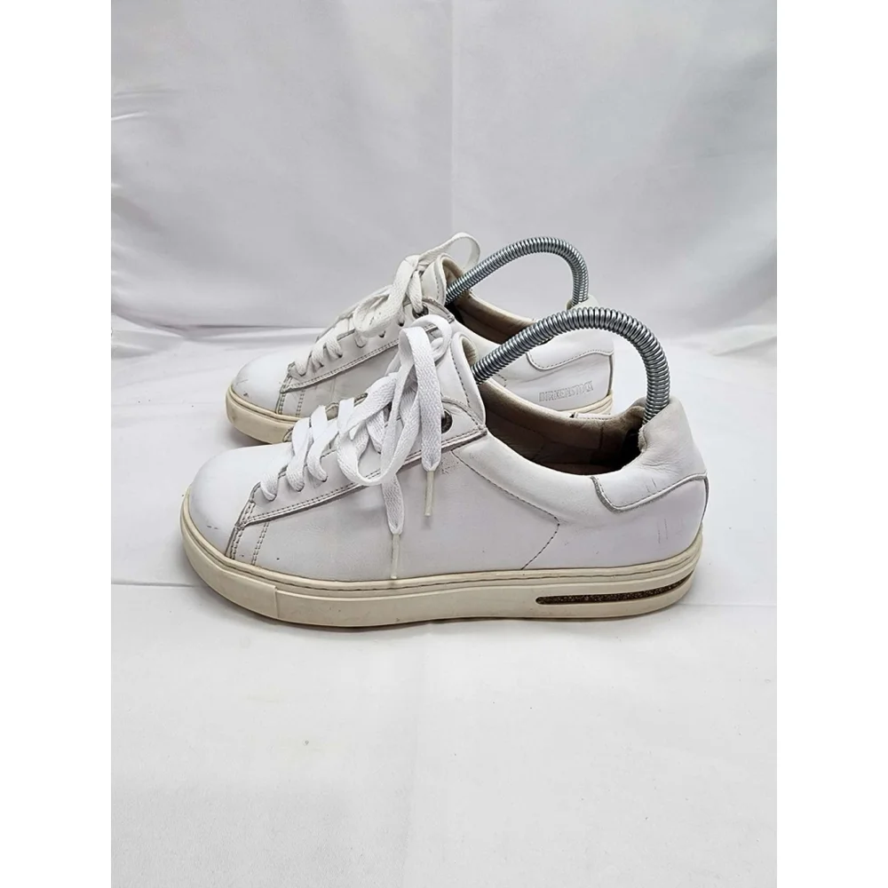 BIRKENSTOCK Low Top Leather Sneakers White Lace Up Size 39 S Used